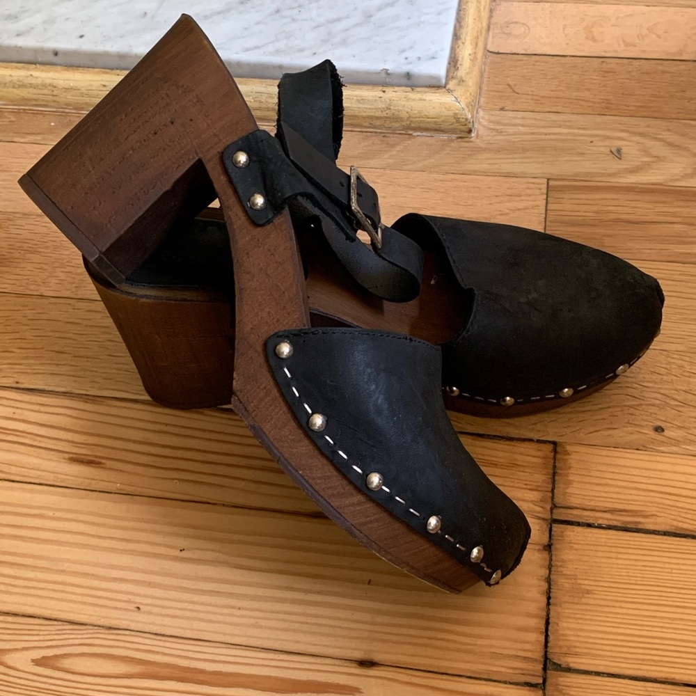 Italian made studded leather clogs ASOS